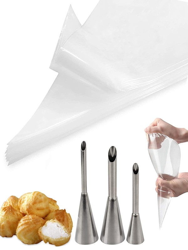 Puff Cream Filling Piping Tip 3 Pcs,Cupcake Filler Tool with 20 Type 7