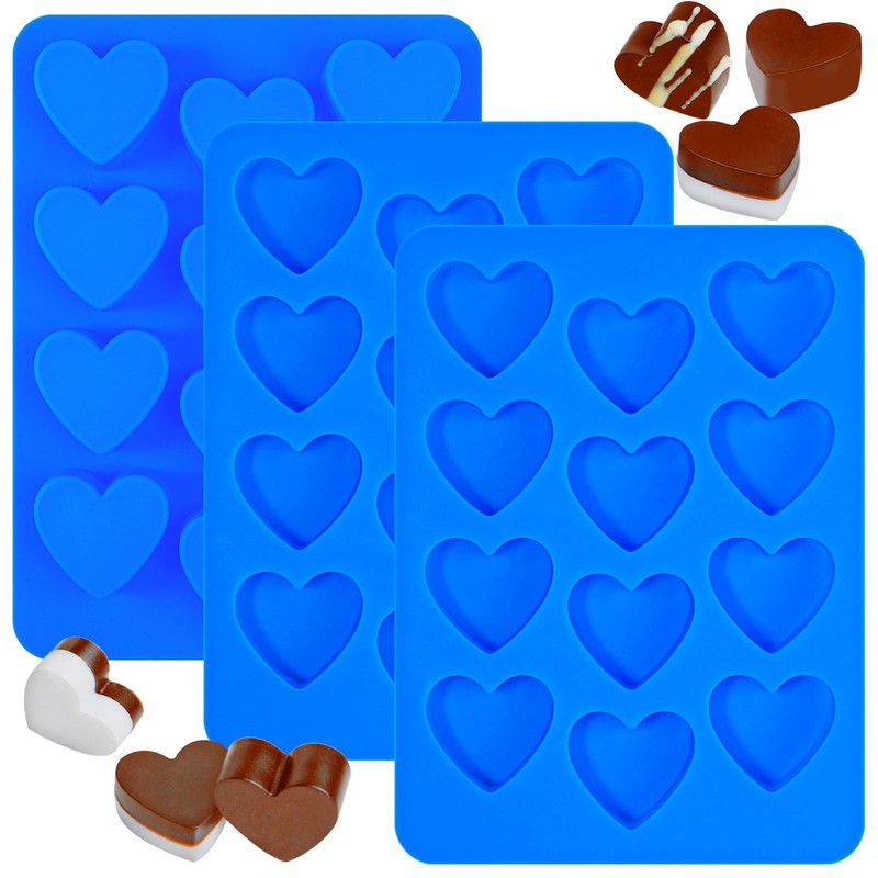 Heart Silicone Molds 12-Cavity Heart Shaped Molds for Chocolate, Candy, Ice C…