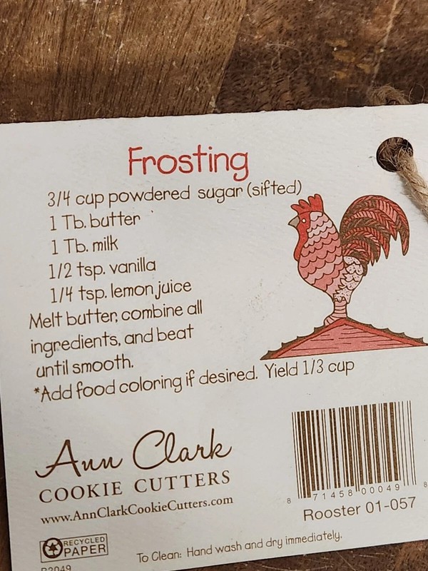 Ann Clark Rooster Cookie Cutter 3⅝" NEW WITH TAG gallery
