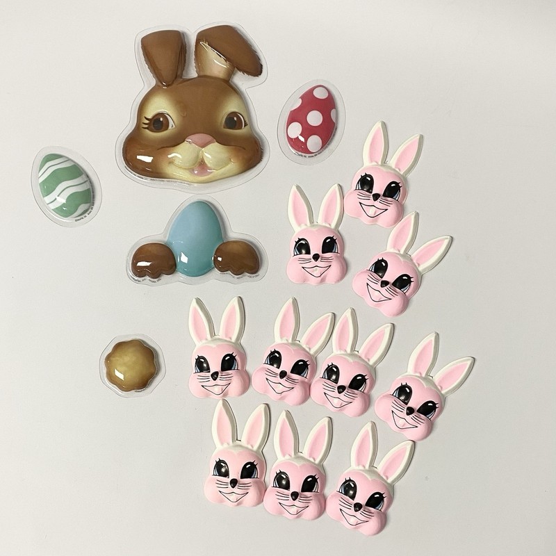 Bakery Crafts Pop Tops / Deco Pac Easter Bunny Heads For Cake Decorating.