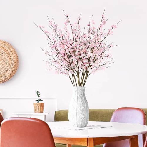 12 Pcs Cherry Blossom Branches 39” Pink Artificial Cherry Blossom Pink 12pcs gallery