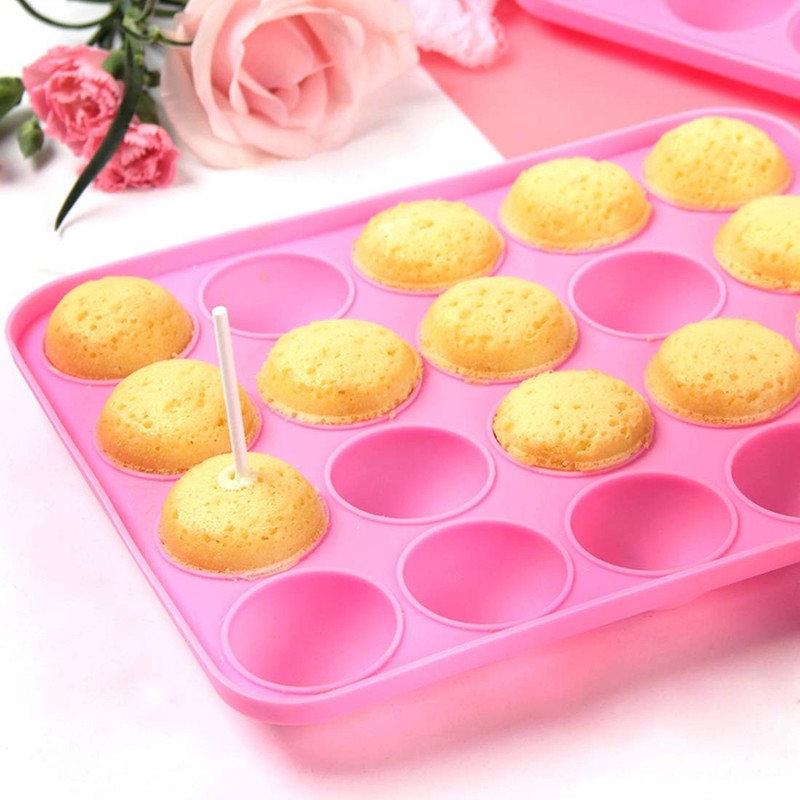2 Pack 20-Cavity Silicone Cake Pop Mold for Hard Candy Lollipop Party Cupcake gallery