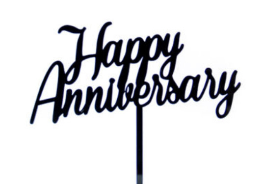 Happy Anniversary Black Acrylic Cake Topper gallery