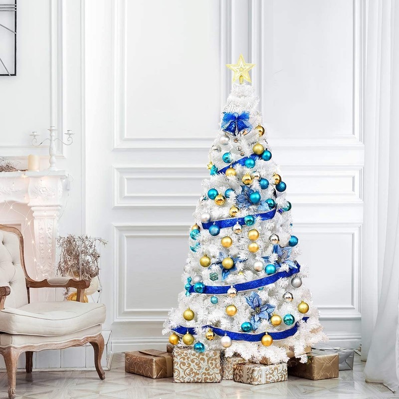 Spsupe 5Ft White Artificial Christmas Tree Realistic Christmas Tree Pvc Branch gallery
