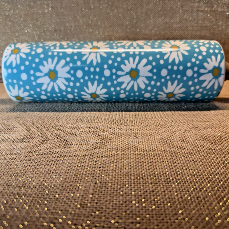 PIONEER WOMAN Vintage Floral Daisy Ceramic Rolling Pin Wood Handles 3112DMT gallery