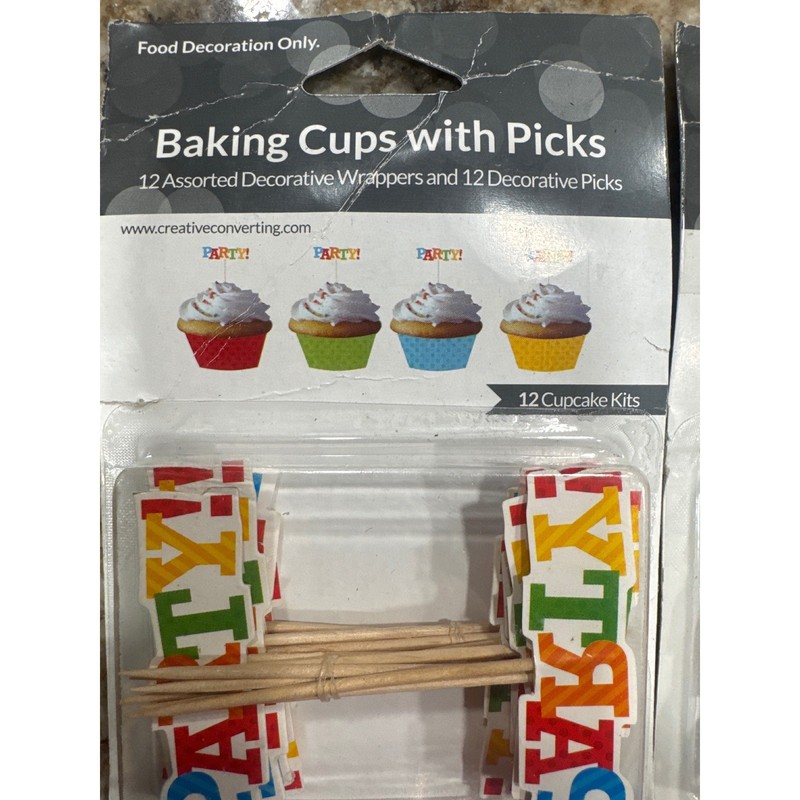Creative Converting Baking Cups with Picks Red Polka Dot Party 36 count party gallery