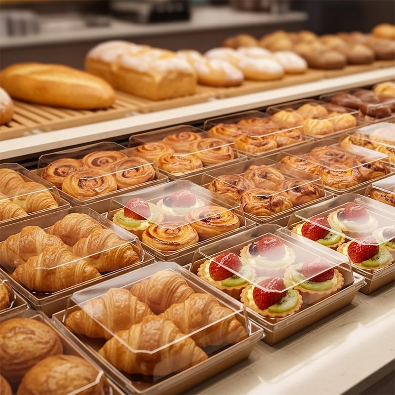 100 Pack Charcuterie Boxes with Clear Lids, 5.4"×5"×2.5" Paper Bakery Dessert... gallery
