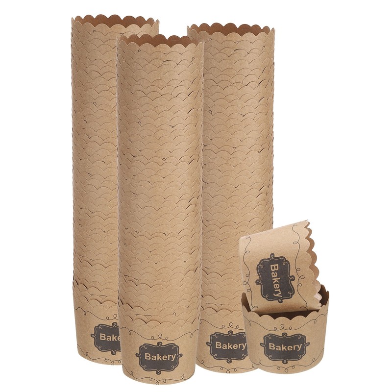 150Pcs Paper Baking Cups 6oz Brown Kraft Paper Muffins Liner Cupcake Bakery