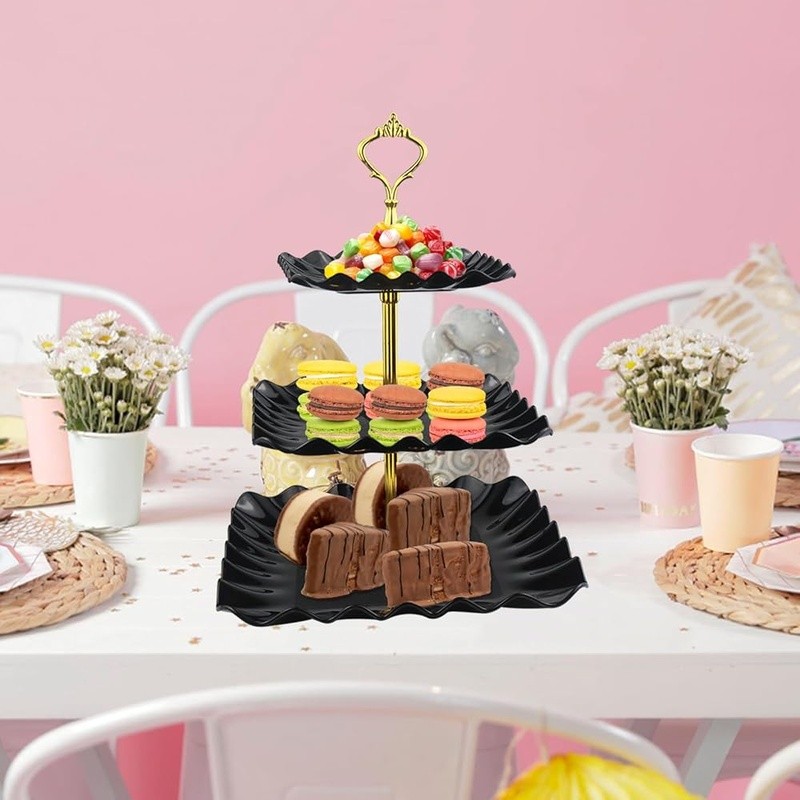 3 Pack Cake Stand Serving Trays Parties Dessert Display Indoor Outdoor Use gallery