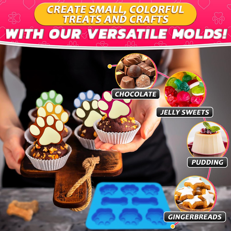 2 Pcs Dog Treat Molds Silicone – Frozen Dog Treat Molds for Baking and Freezing gallery