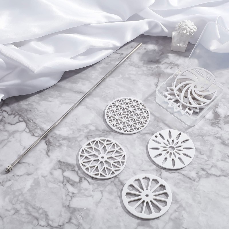 6 Styles 2.75in Round Soap Mold Tools Silicone Swirl Partition Flower Template gallery