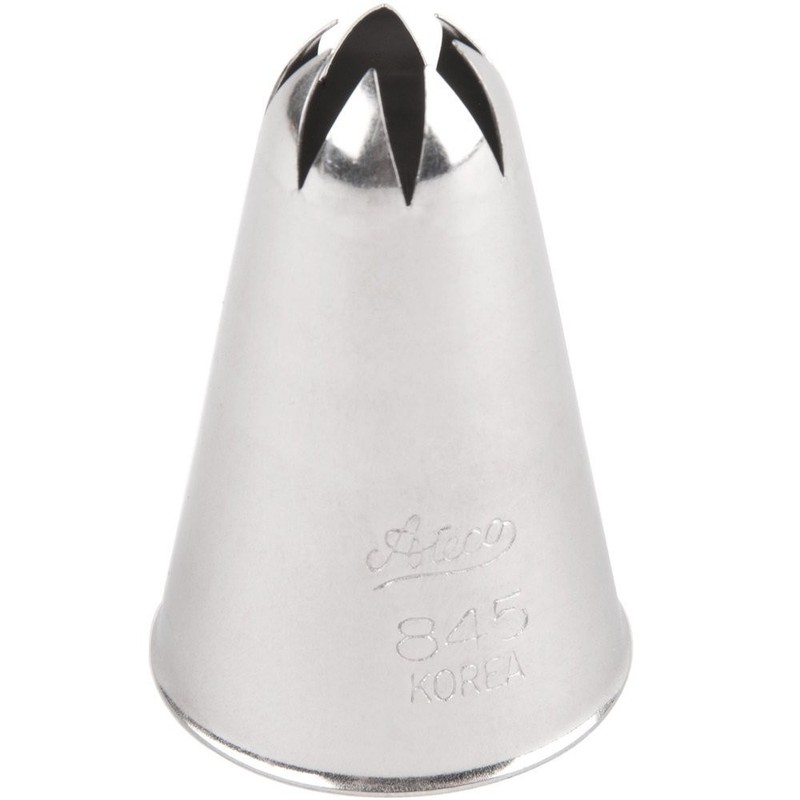 Ateco # 845 – Closed Star Pastry Tip .44” Opening Diameter- #5, Silver