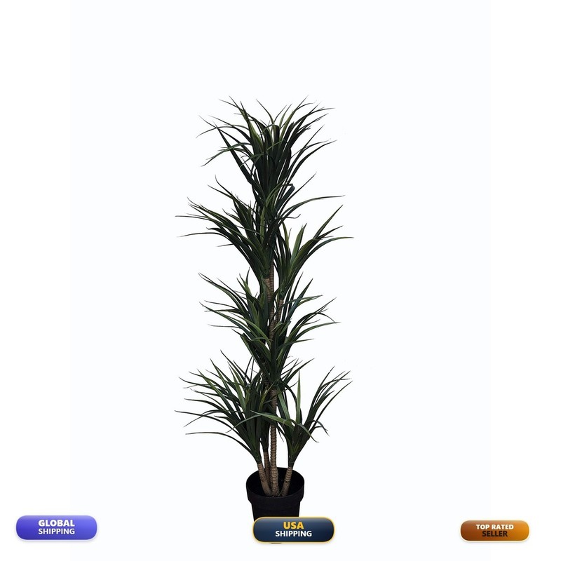 Amerique 5 Feet Multi-Head Agave Yucca Artificial Plant Tree Nursery Pot Feel
