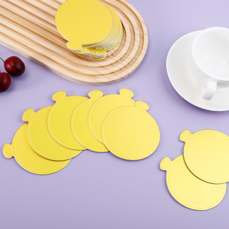 3.5 Inch Mini Cake Boards,200 Pcs Mini Round Golden Cake Boards,Mousse Cupcak... gallery
