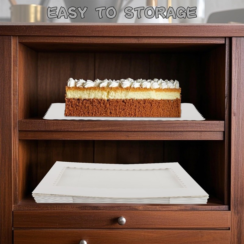 10 Sets 19x14x4in Rectangle Cake Boxes with Boards, White Large Bakery Boxes ... gallery