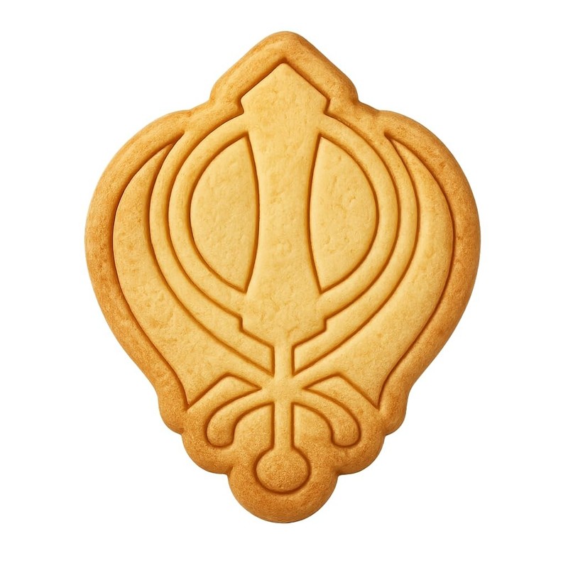 Khanda Emblem Cookie Cutter - 4x3" Creative Home Baking Design gallery