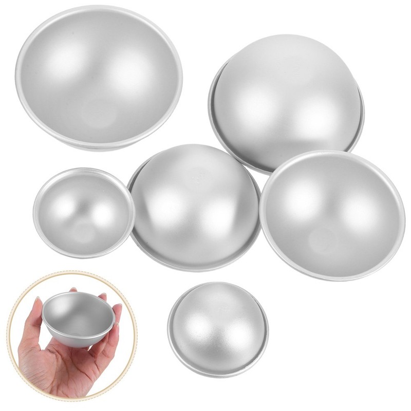 6pcs Half Ball Cake Mold Aluminum Alloy Nonstick Pan for Baking Soap Pans gallery