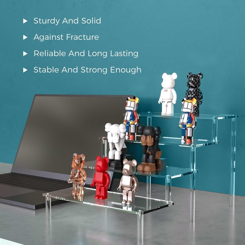 Hmdivor Acrylic Risers for Display 1 Pack 4 Tier Clear gallery