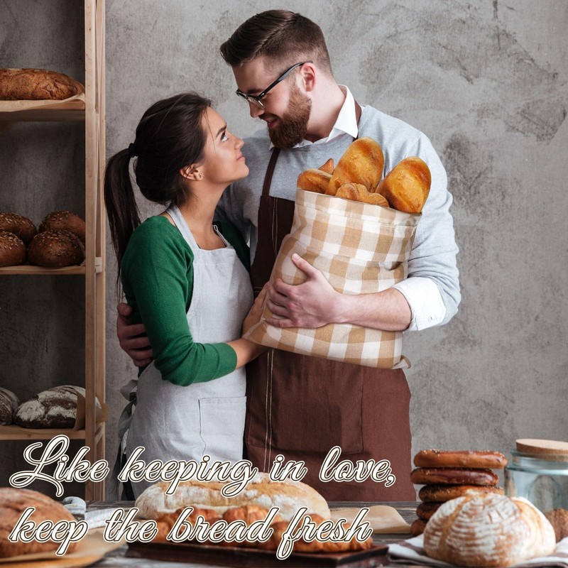 2 Pcs Linen Bread Bags for Homemade 13 x 17 Inches Sourdough Bread Container ... gallery