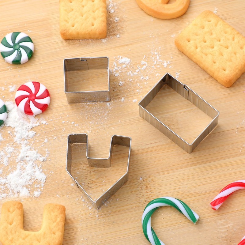 3 Pcs Gingerbread House Baking Mold Mini Cookie Kit Mould Making gallery