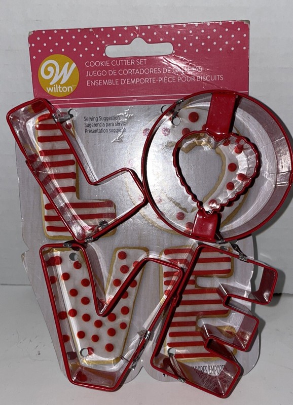 Wilton LOVE 4 Piece Metal Cookie Cutter Set Valentine’s Day Wedding Engagement