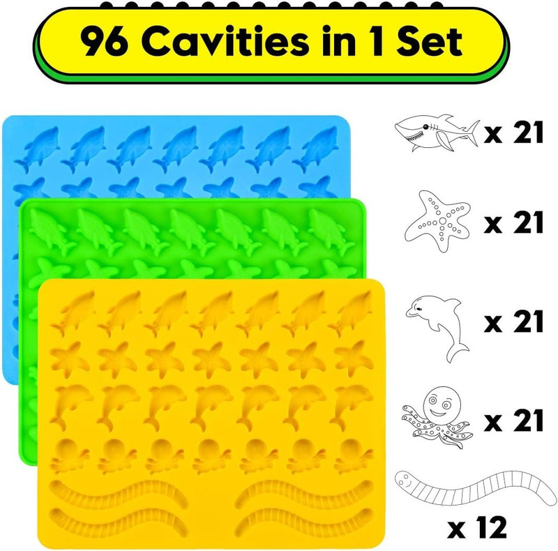 Gummy Molds Hard Candy Molds - Candy Molds Silicone Including Worms, Starfish... gallery