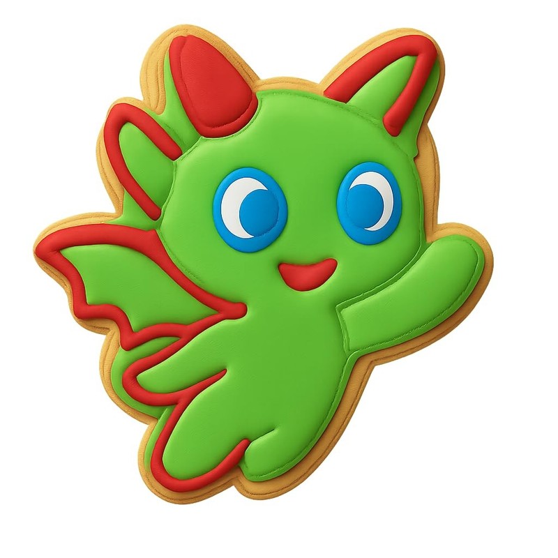 Flying Chibi Monster Cookie Cutter & Stamp – 4×3.7