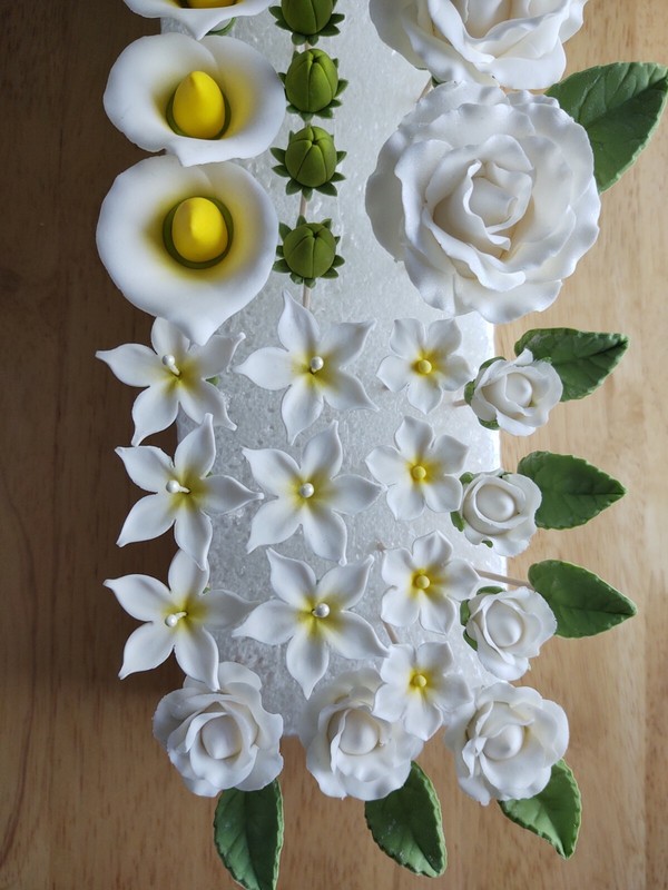 WHITE WEDDING GUM PASTE ASSORTMENT: Decorate Your Own Cake! (or other colours) gallery