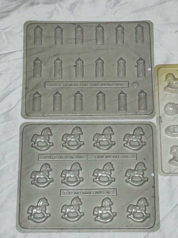 Lot of 5 Vtg Plastic Candy Chocolate Mold Baby Shower Apollo Wilton USA gallery