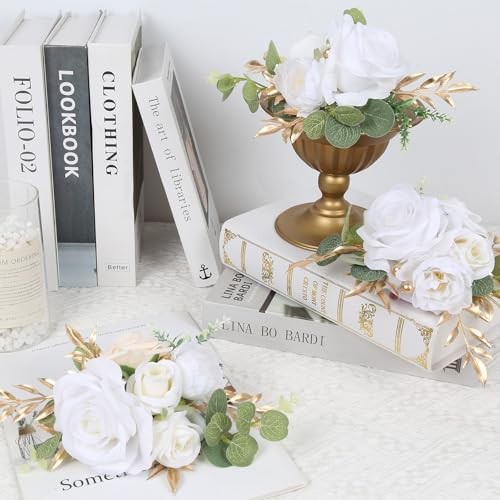 3PCS Wedding Cake Toppers Flowers for Cake Decorating Artificial Cake White gallery