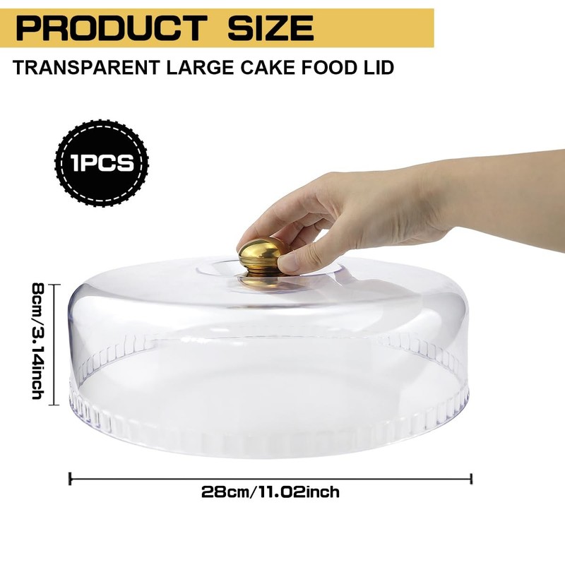 DOERDO Cake Dome Cover 11inch Plastic Cake Stand Cover Round Display Cake Pla... gallery