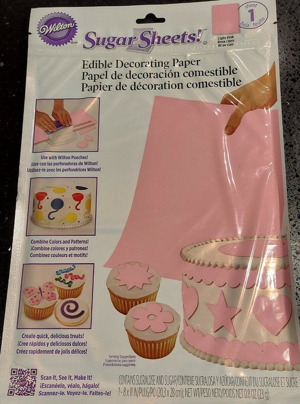 Sugar Sheets Wilton Edible Decorating Paper You Choose Pattern: Zebra Stars Pink gallery