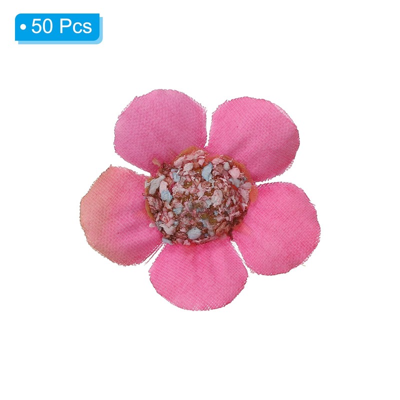 50Pcs 0.79" Artificial Silk Daisy Flower Heads Fake Flowers for DIY, Dark Pink gallery