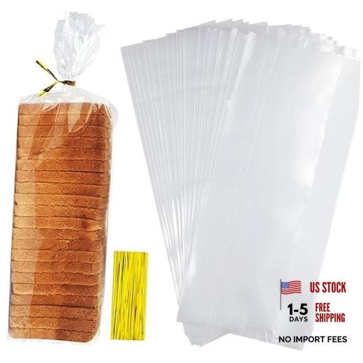 Plastic Bread Bag for Homemade Bread, 30pcs Large Bagel Bags with Clear 30PCS