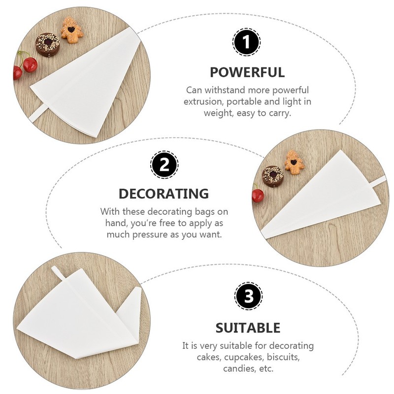 3Pcs Practical Reusable Pastry Bags Cotton Canvas for Frosting and Decorating gallery