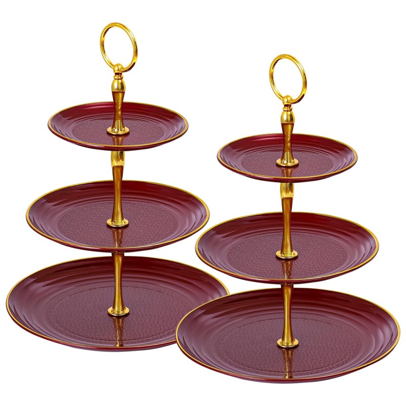 3-Tier Cupcake Stand, Round Plastic Tiered Serving Tray, Cup Cake Tower for B…