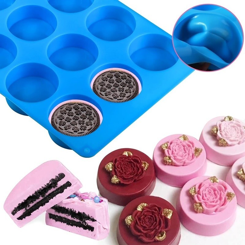 Silicone Oreo Mold 12-Cavity Non-Stick Baking Tool Reusable Durable Flexible New gallery