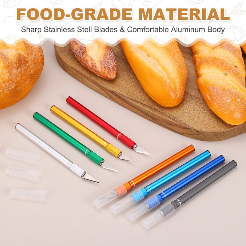 4 Pcs Bread Lame, Sourdough Scoring Tool with Ergonomic Handle, Grey gallery