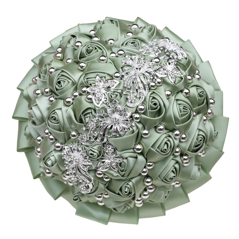 Mhojpik Bridal Wedding Bouquet Round Holding Bouquet Throw Toss Artificial Rose