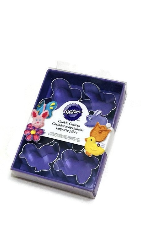 Wilton Cookie Cutters Metal/Stainless Steel Mixed Animals & Flowers Set of 6 NIB