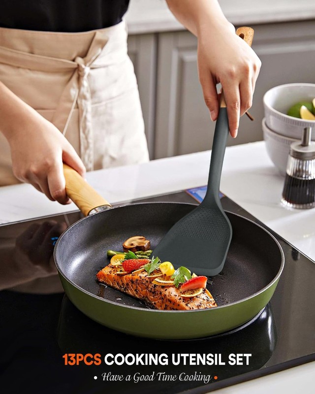 Kitchen Utensils Set, 13PCS Silicone Cooking Utensils, Heat Resistant Kitchen... gallery