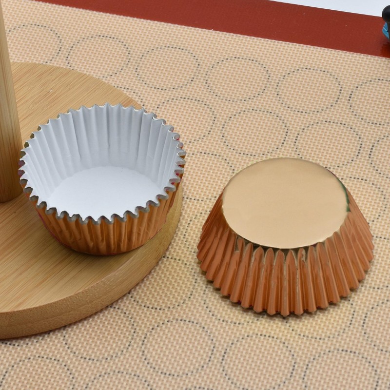 200 Pcs Orange Foil Cupcake Liners Standard Baking Cups Muffin Paper Cases gallery