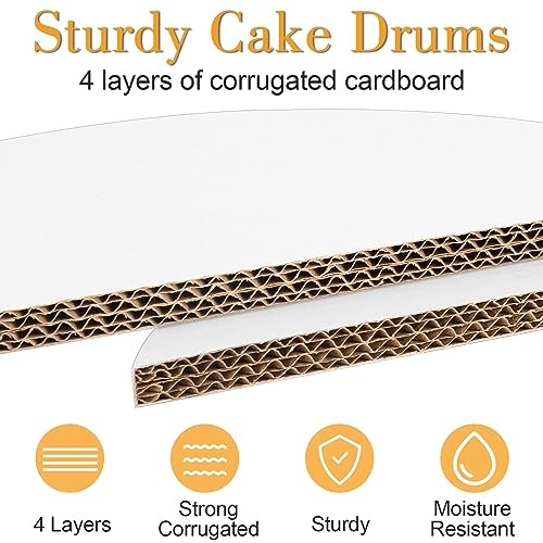 PCS Cake Drums 10inch Drum, Cake Boards Round, 1/2" Thick Cardboard, 10 Inch 12 gallery