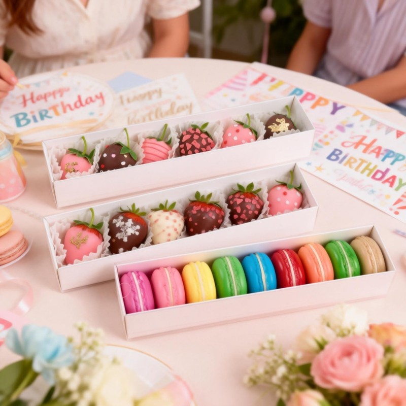 10Pack 12x2.36x2 Inch Chocolate Covered Strawberry Boxes with Clear Lids, Dra... gallery