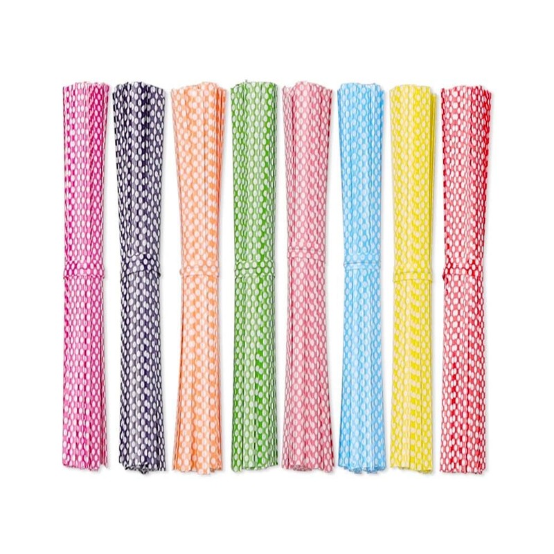 OWLFAVO 800 Pcs 6" Polka-Dotted Twist Ties with 1 Storage Box, Plastic 6 Inch...