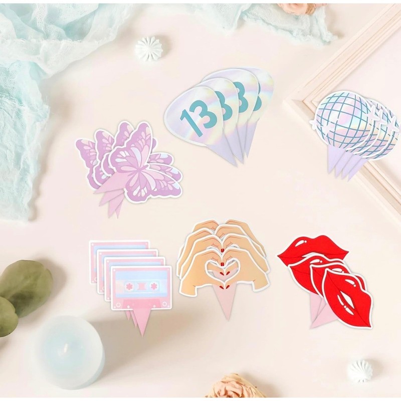 Loghohu 24Pcs Music Singer Cupcake Toppers Multicolored Concert Party Decoration gallery