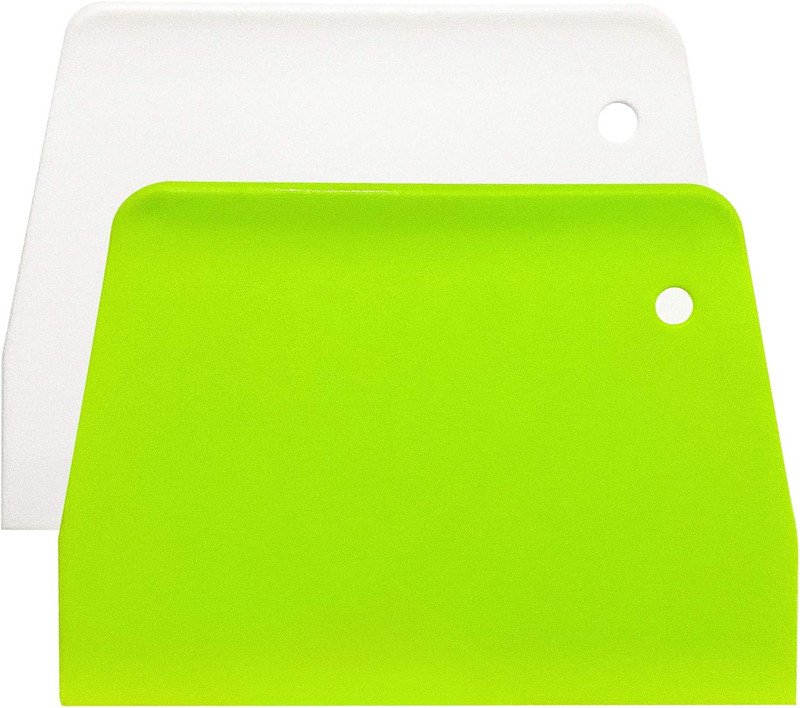 (2PCS) Dough Scraper Bowl Scraper ，Food Safe Plastic Dough Cutter， Flexible Plas
