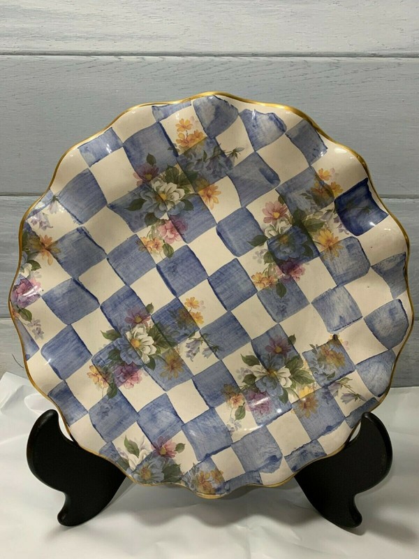 MACKENZIE-CHILDS Pottery Retired Piccadilly Rolling Pin Ceramic Rare Handpainted gallery