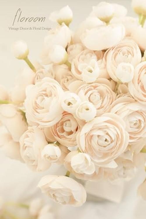 Artificial Flowers Ranunculus 18 Pcs Champagne Faux Silk Mini Ranunculus Cream gallery