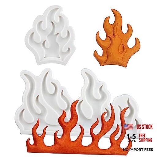 Flame Fondant Molds Fire Cake Decoration Silicone Molds For Cupcake Style A